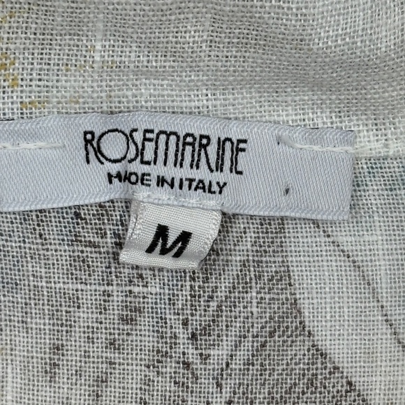 ROSEMARINE Women Linen ButtonUp Shirt Tunic Sz M Beachy Coastal Breathable Italy - Picture 6 of 13